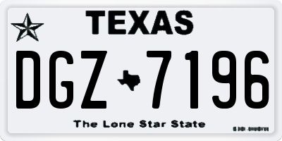 TX license plate DGZ7196