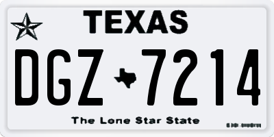 TX license plate DGZ7214