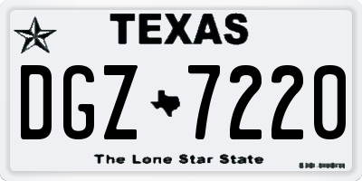 TX license plate DGZ7220
