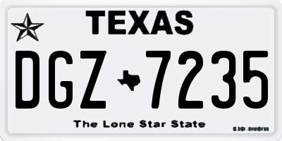 TX license plate DGZ7235