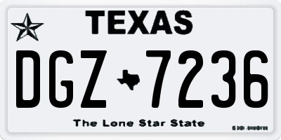 TX license plate DGZ7236