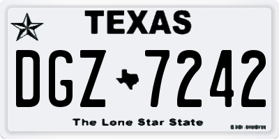 TX license plate DGZ7242