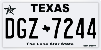 TX license plate DGZ7244