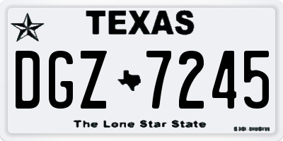 TX license plate DGZ7245