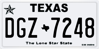 TX license plate DGZ7248