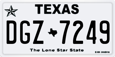 TX license plate DGZ7249