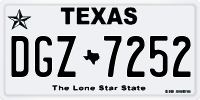 TX license plate DGZ7252