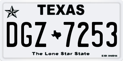 TX license plate DGZ7253