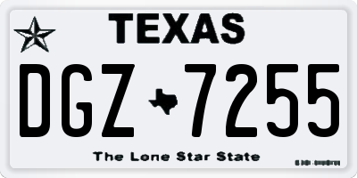 TX license plate DGZ7255