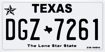 TX license plate DGZ7261