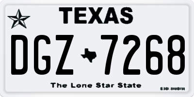 TX license plate DGZ7268