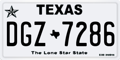 TX license plate DGZ7286