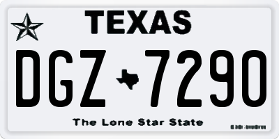TX license plate DGZ7290