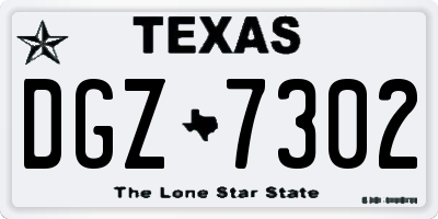 TX license plate DGZ7302
