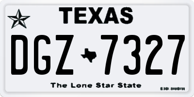 TX license plate DGZ7327