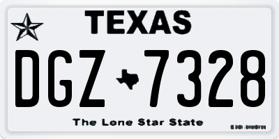 TX license plate DGZ7328