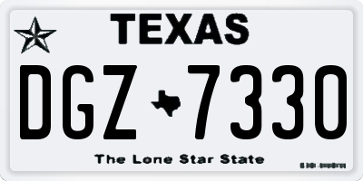 TX license plate DGZ7330