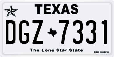 TX license plate DGZ7331