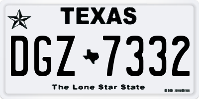 TX license plate DGZ7332
