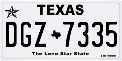 TX license plate DGZ7335
