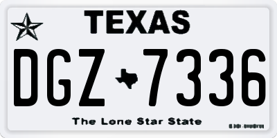 TX license plate DGZ7336