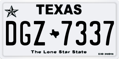 TX license plate DGZ7337