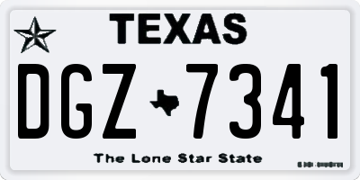TX license plate DGZ7341