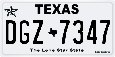 TX license plate DGZ7347