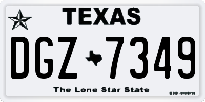 TX license plate DGZ7349