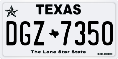 TX license plate DGZ7350