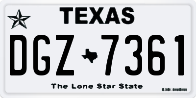 TX license plate DGZ7361