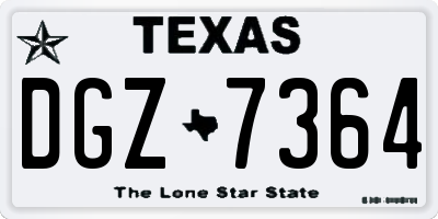 TX license plate DGZ7364