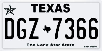 TX license plate DGZ7366
