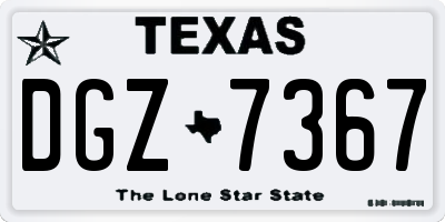 TX license plate DGZ7367