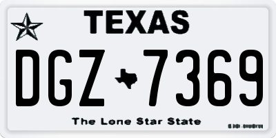 TX license plate DGZ7369