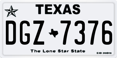 TX license plate DGZ7376
