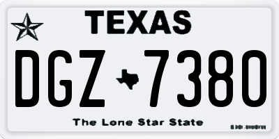 TX license plate DGZ7380