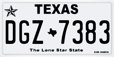 TX license plate DGZ7383