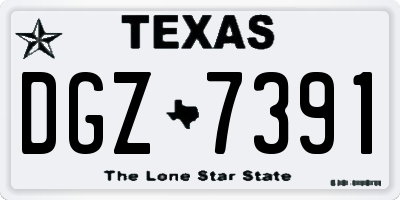 TX license plate DGZ7391