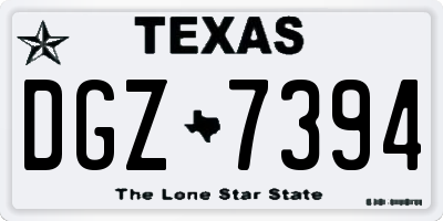 TX license plate DGZ7394