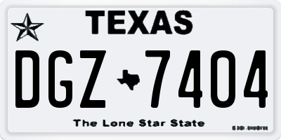 TX license plate DGZ7404