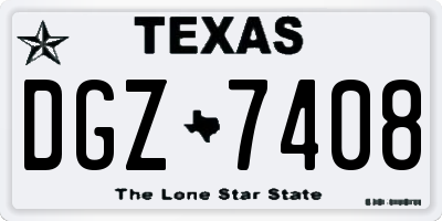 TX license plate DGZ7408