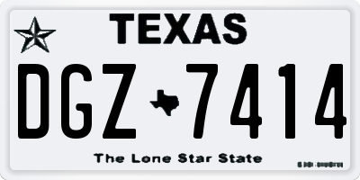 TX license plate DGZ7414