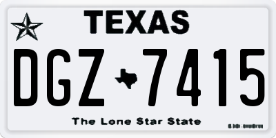 TX license plate DGZ7415