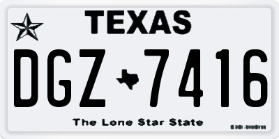 TX license plate DGZ7416