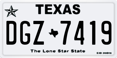 TX license plate DGZ7419