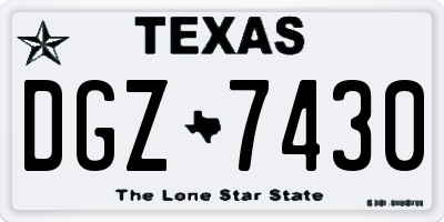 TX license plate DGZ7430