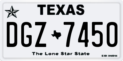 TX license plate DGZ7450