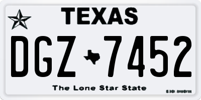 TX license plate DGZ7452