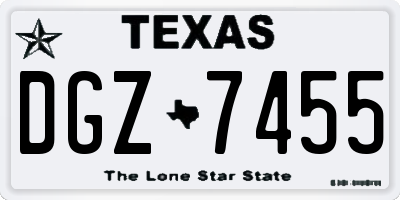 TX license plate DGZ7455